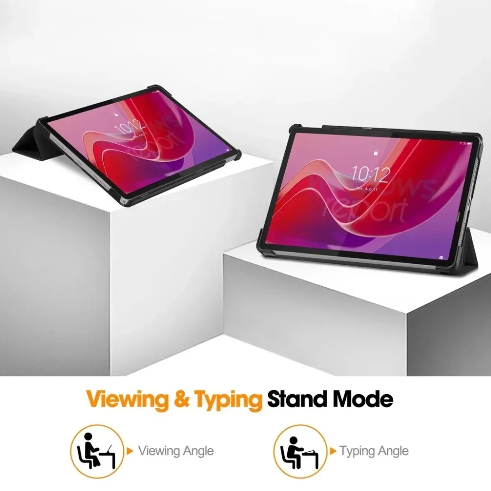 Premium PU Leather Folding Stand Tablet Cover, Sleep/Wake Function,
