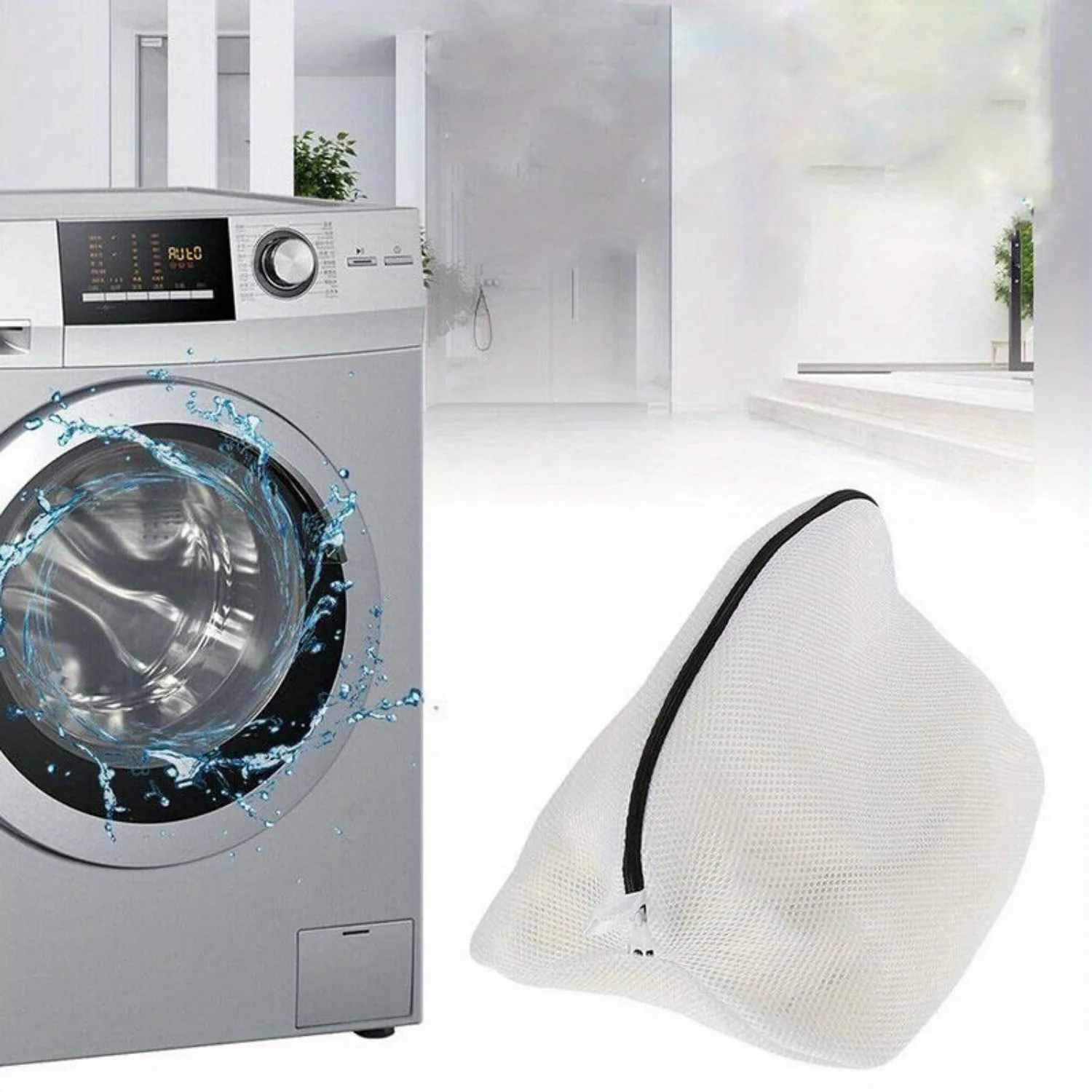 1PC Mesh Laundry Bag Zips Shoe Washing Bag 5