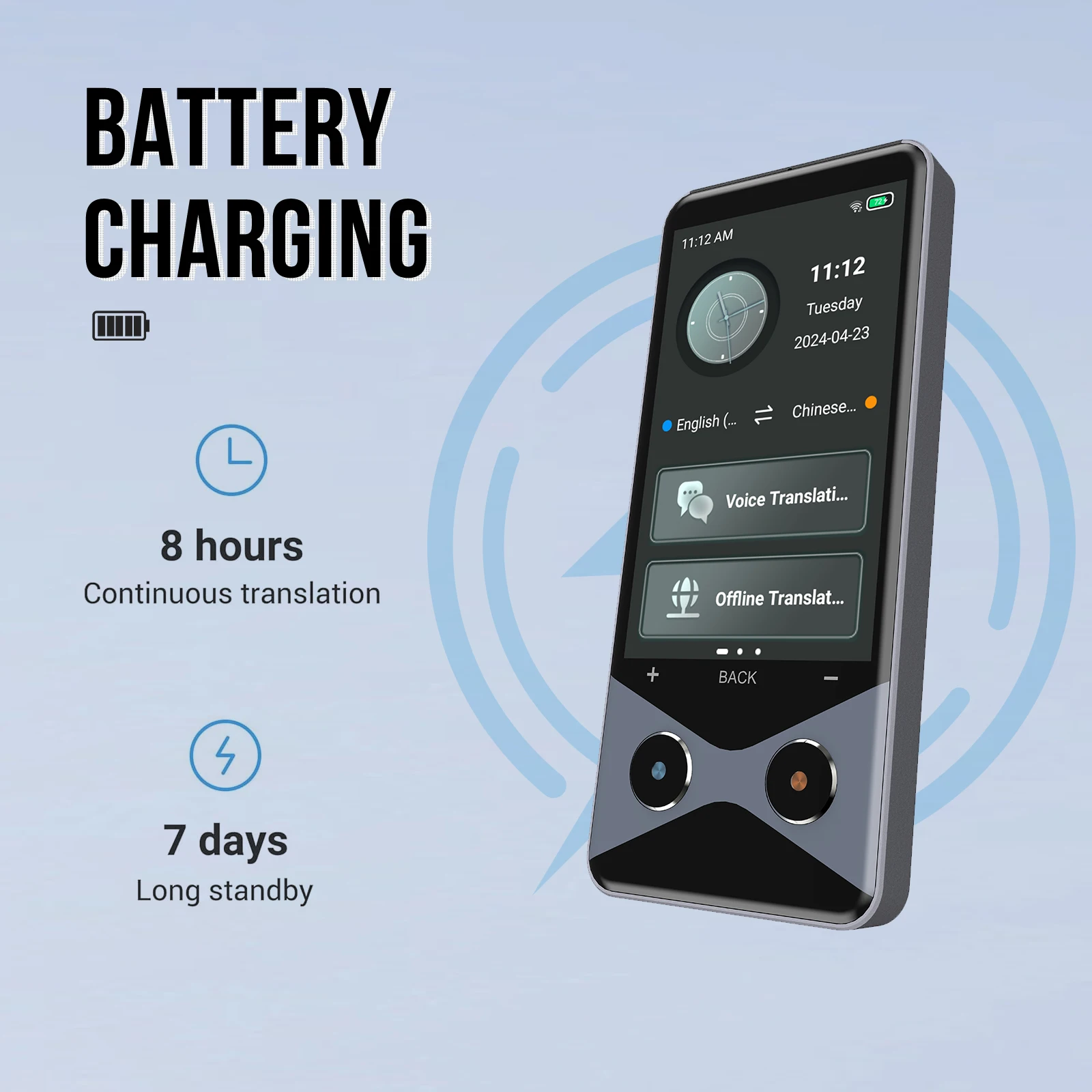 Hot V9000 Translator 3.7 INCH 1GB RAM 16GB ROM Qualcomm Processor Translating Machine 4G/WIFI/Hotspot 1*SIM Card Pin