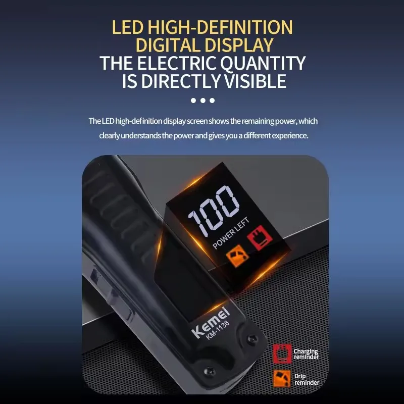 Tuns electric profesional fără fir pentru bărbați, reîncărcabilă, pentru barbă, reglabil, kit de tuns hine_voghion.com