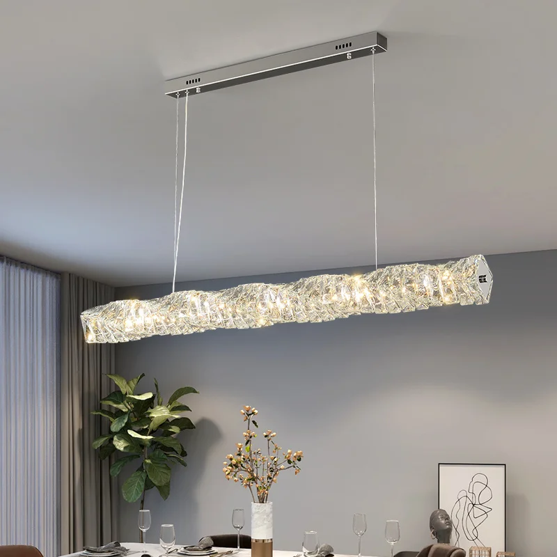 

Long strip restaurant lamp chandelier crystal lamp luxury lamp modern minimalist restaurant bar club creative crystal lamp