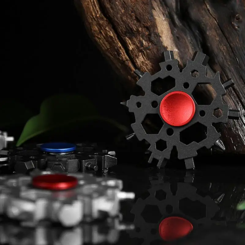 Multi Tool Portable Snowflake Wrench Tools Fidget Spinner Outdoor Mini Spanner Camping Hiking 23 In 1 Cycling Survive Tool