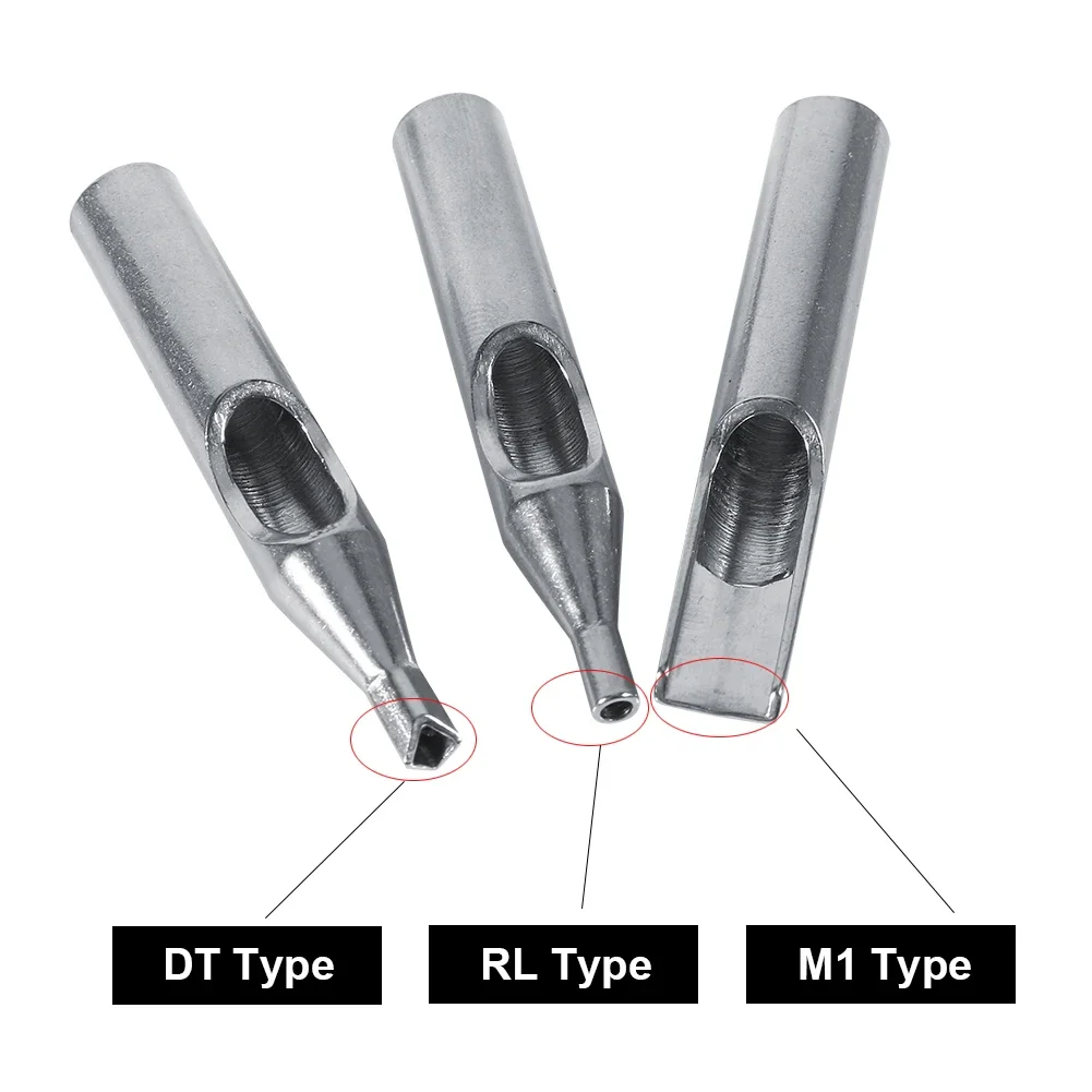 30Pcs RL DT M1 22 Sizes Stainless Steel Tattoo Machine Nozzle Tips Tattoo Grip Needles Kit Eyebrow Makeup Supply Accessories