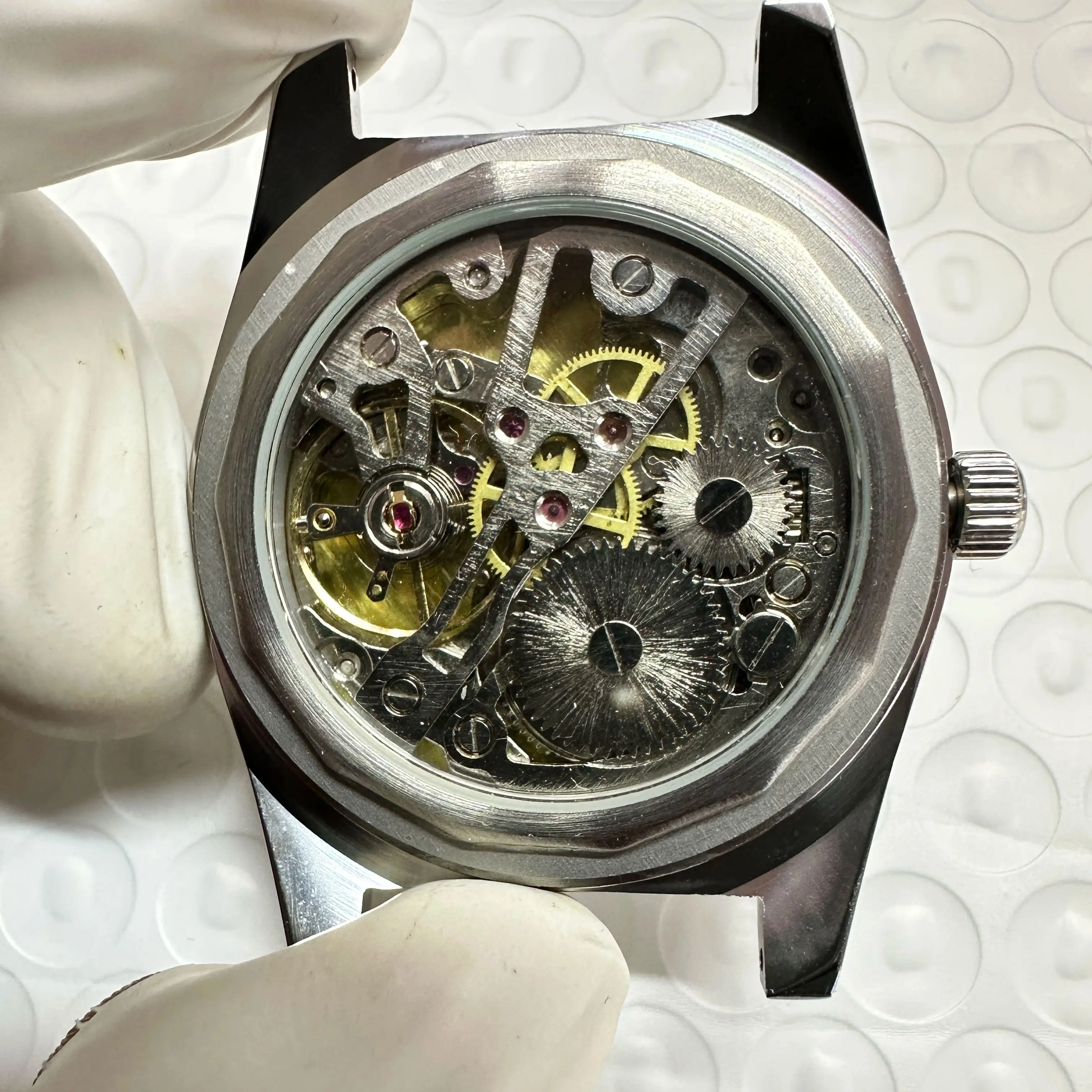 Stainless Steel Manual Movement Watch Case - DIY Watchmaking Accessory