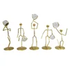 Basketball Player Action Figures Figurines Table Ornaments Abstract Iron Statue Crystal Ball Home Room Office Desktop Decoration 5