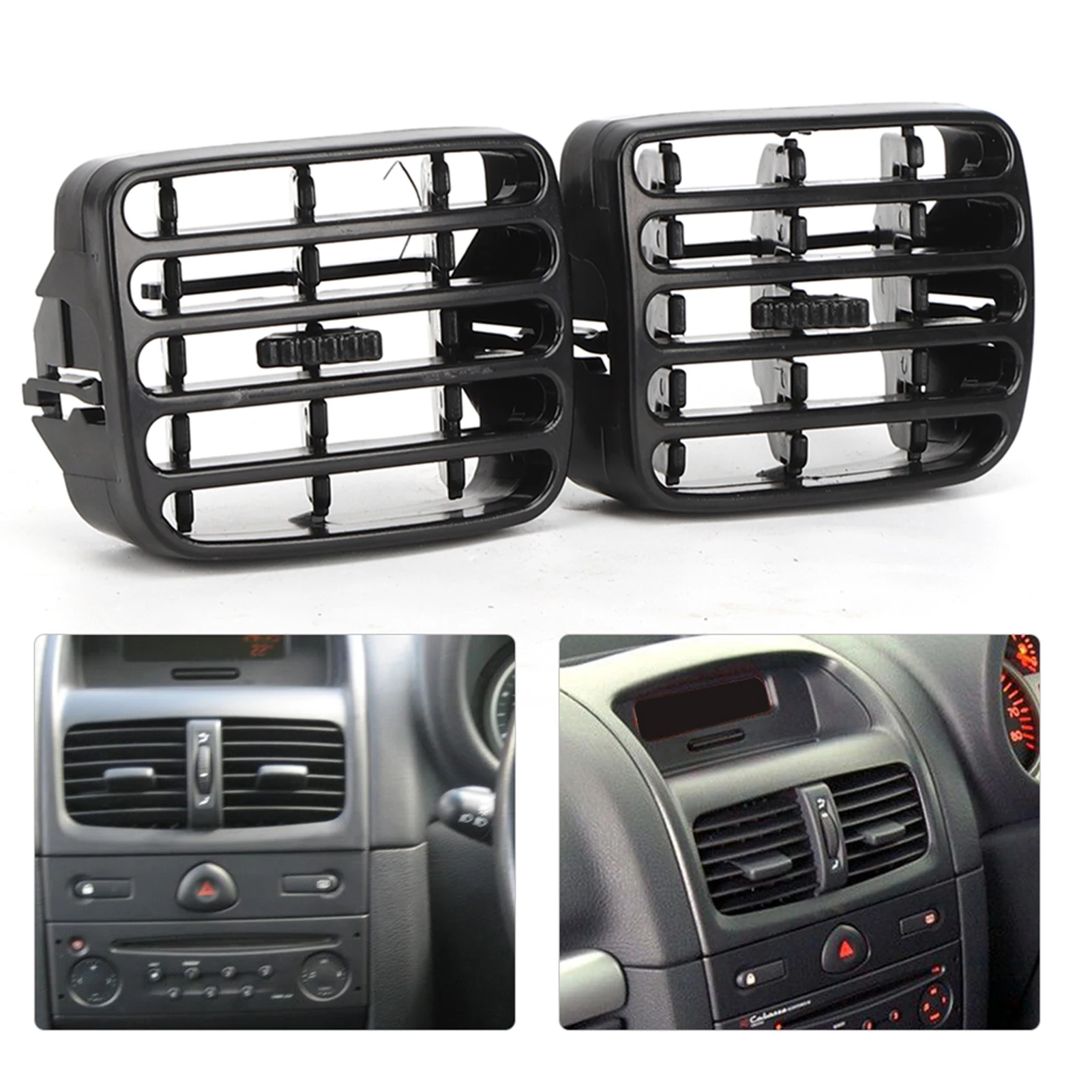 Car Interior Trim 1Pair Air Condition Vent Frame Car Dashboard Grille Fit for RENAULT THALIA I/CLIO MK2 1998-2006