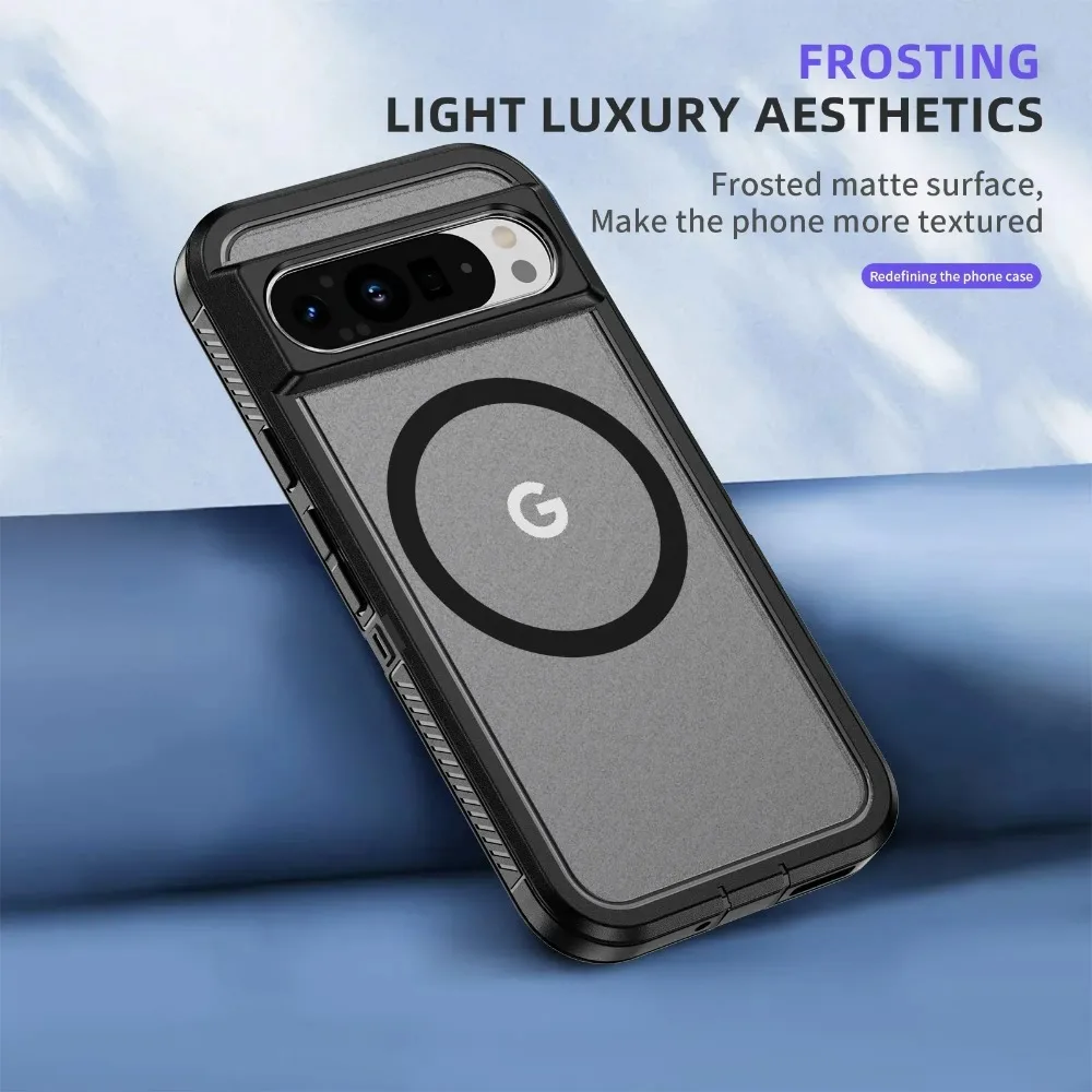 Hybrid Rugged Armor Shockproof Wireless Charging Matte Case - TPU+PC Fall Prevention Protective Cover