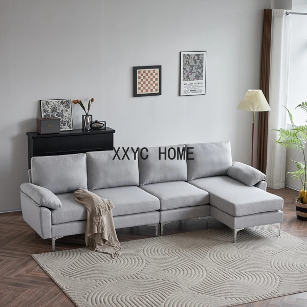 

L-Shaped Sofa,280 *140 *86cm Indoor Modular Sofa,Comfortable L-Shaped Sofa With Iron Legs,Modern 4-Seater Sofa Couch,Light Gray