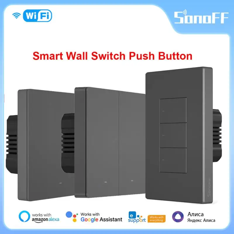 

Настенный выключатель SONOFF M5 SwitchMan, 80/ 86/ 120, настенный кнопочный переключатель eWelink, управление через приложение, для Alexa Google Home Alice Siri