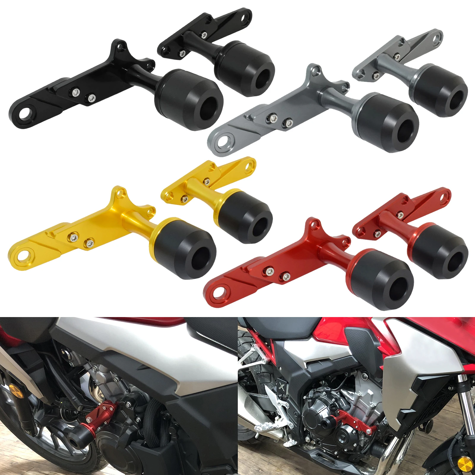 

WAASE Motorcycle Frame Sliders Engine Guard Crash Pad Bung Falling Protector For HONDA CBR500R CB500X CB500F 2019 2020 2021 2022