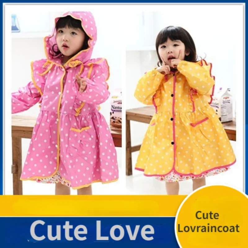 

Детский Женский Детский модный дождевик в горошек Детский водонепроницаемый дождевик можно носить непромокаемый дождевик