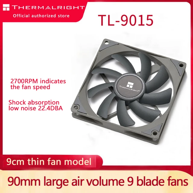 Thermalright TL-9015R CPU ventilateur de refroidissement 90mm ultra-mince  boîtier d'ordinateur ventilateur de refroidissement 2700PWM vitesse 4PIN  PWM CPU ventilateur de refroidissement silencieux - AliExpress