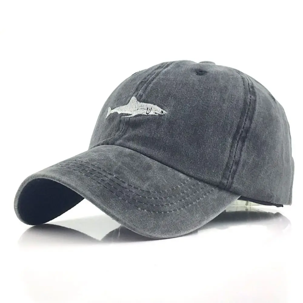 Baseball Caps Shark Snapback Man Cap Baseball Cap Hip Hop Embroidery Curved Strapback Sad Hat Summer Fish Sun Hat Cap 5