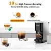 KOTLIE 19Bar Espresso Machine, 4in1 Coffee Machine for K cups Capsule/Nespresso original Capsules/Ground Coffee/44mm ESE Coffee 6