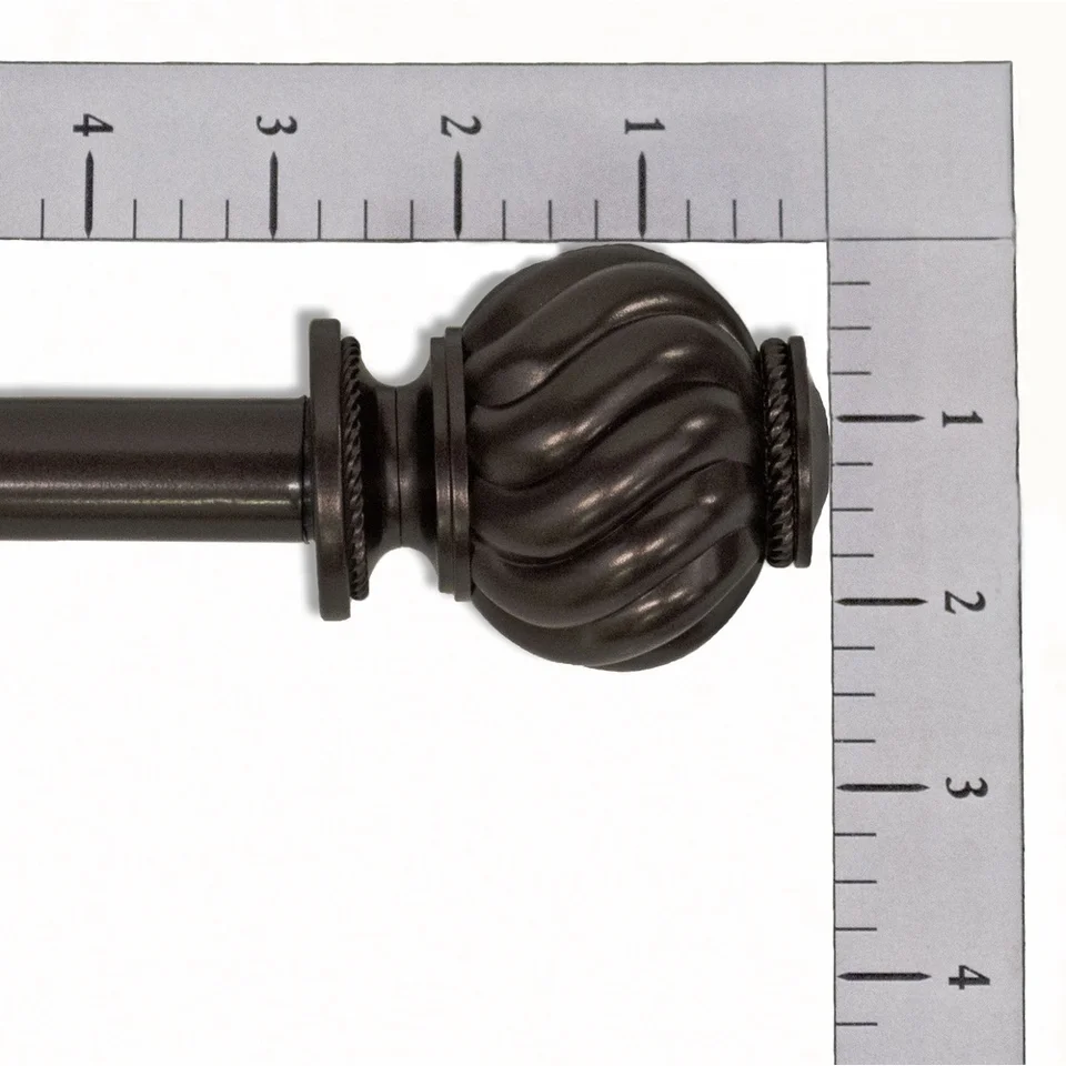 Adjustable Bronze Curtain Rod Set with Hardware
