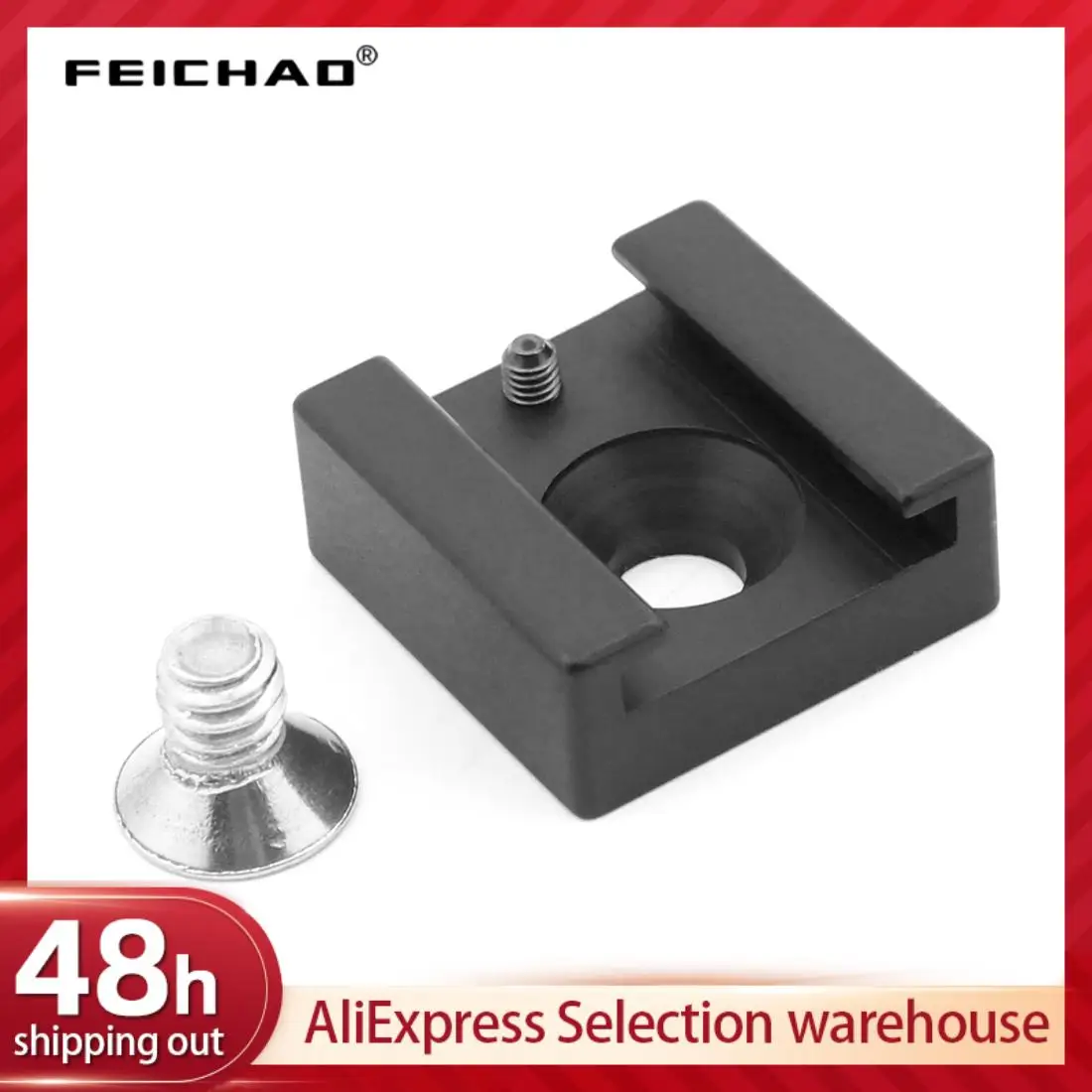 Hot Shoe Adapter w 1/4 Screw for BMPCC DSLR Camera Cage Rig A7C XT4 Microphone Monitor Tripod Cold Shoe Mount Studio Photography