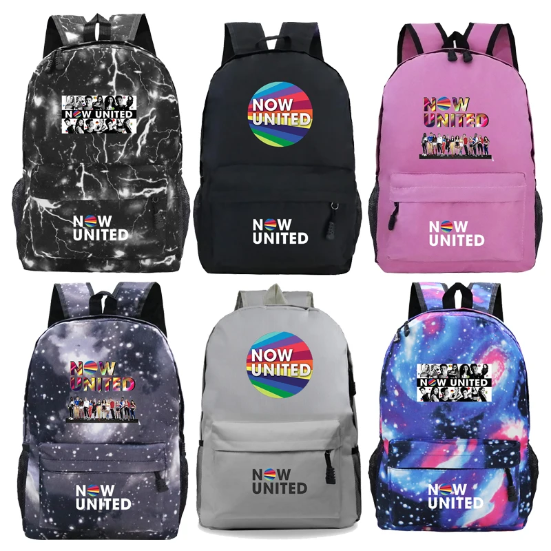 

Kpop Mochila Now United School Bags for Teenage Girls Bagpack Pink Bookbag Children Now United Lyrics Backpack UN Team Schoolbag