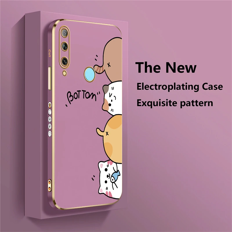 Cartoon Animal Cat Plating Soft Case Cover