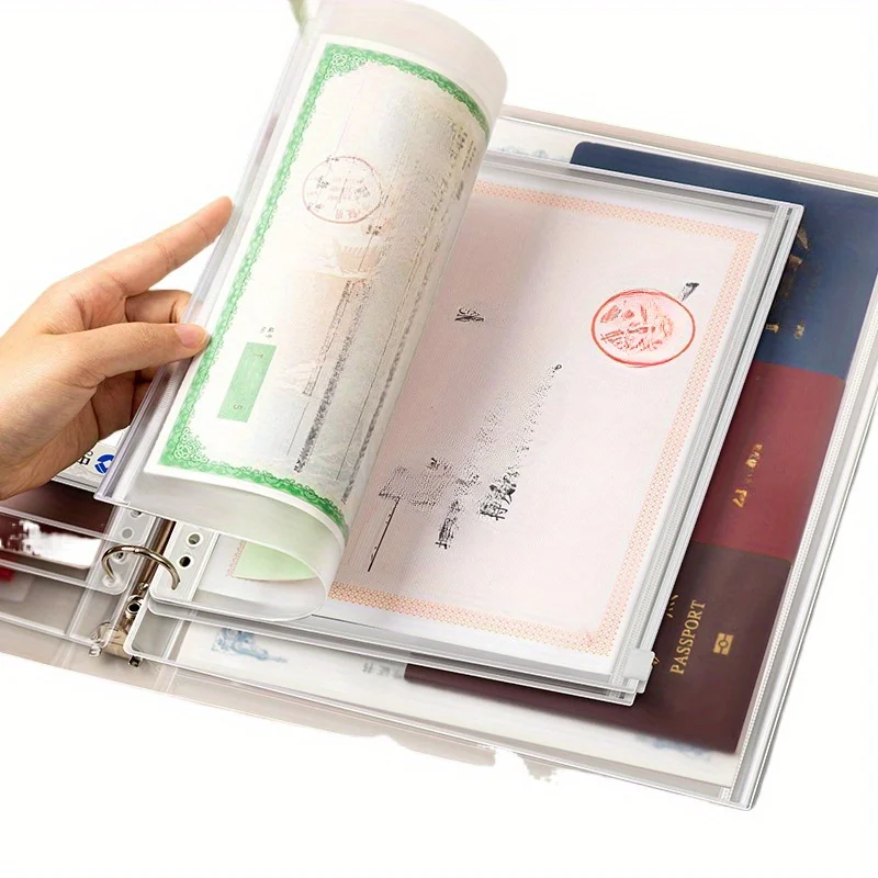 Family ID storage bag-A4 B5 loose leaf document storage bag, used for protecting bills and documents