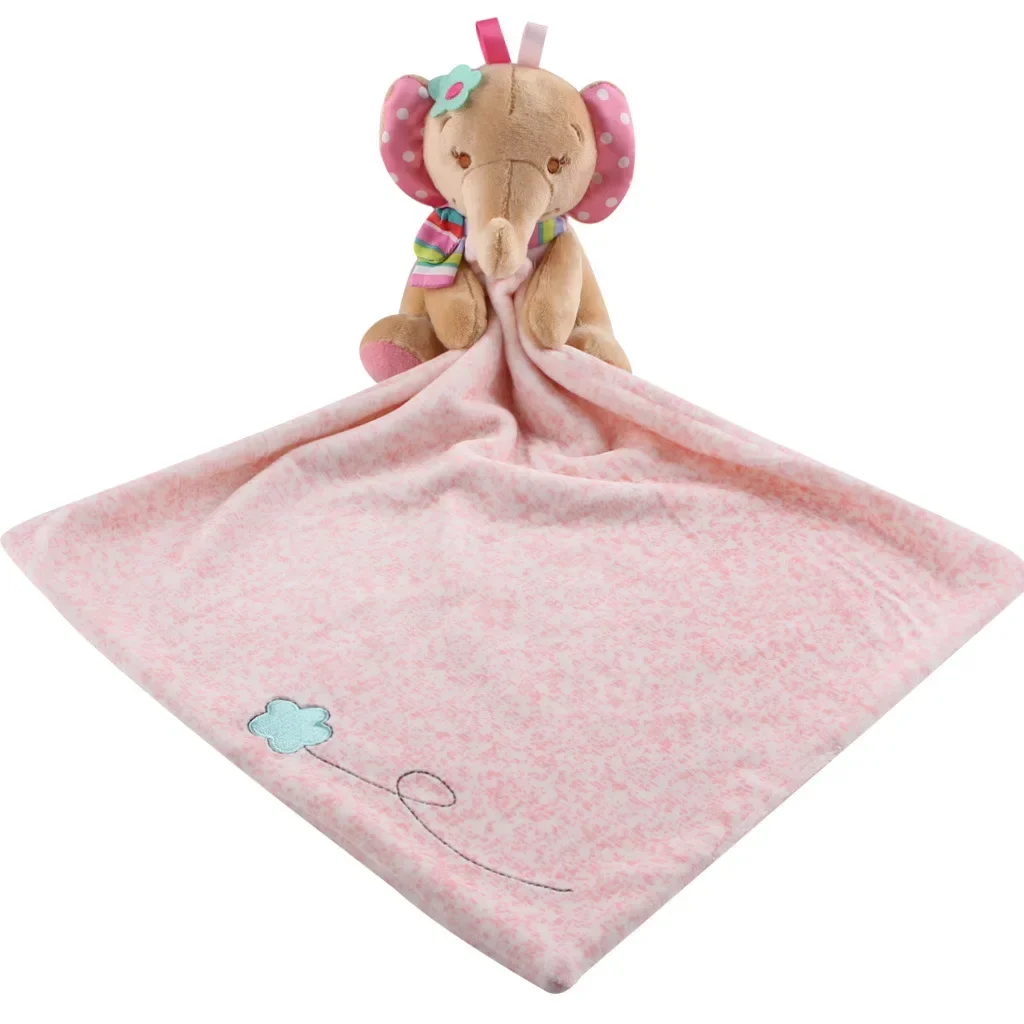 Newborn Baby Plush Stuffed Toys Cute Animal Blanket Comforter Elephant Soothe Appease Sleeping Towel Baby Gift 5