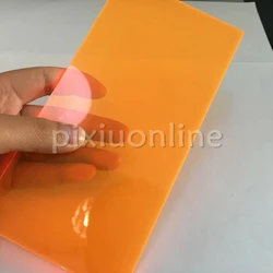 Vibrant Multicolor Acrylic Sheets - 10x20cm, 2.3mm Thickness, Transparent and Opaque Perspex for Creative DIY Projects (Transparent Orange)