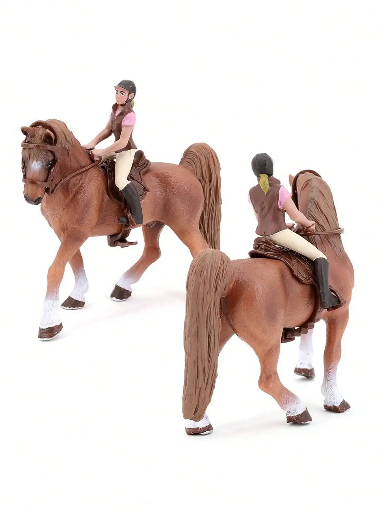Wildlife Simulation Steed: White Racing Horse Ornament and Farm Decor Set