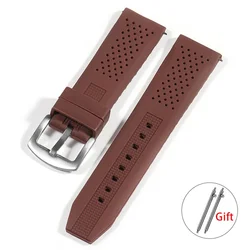 Universal Waterproof Silicone Sport Watchband with Quick Release - 22mm (Brown)