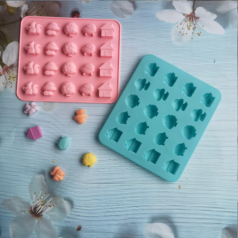 

Cartoon Animals Squirrel House Shaped Fondant Cake Silicone Mold Pastry Chocolate Mould Candy Ice Cube Molds DIY Baking Tools