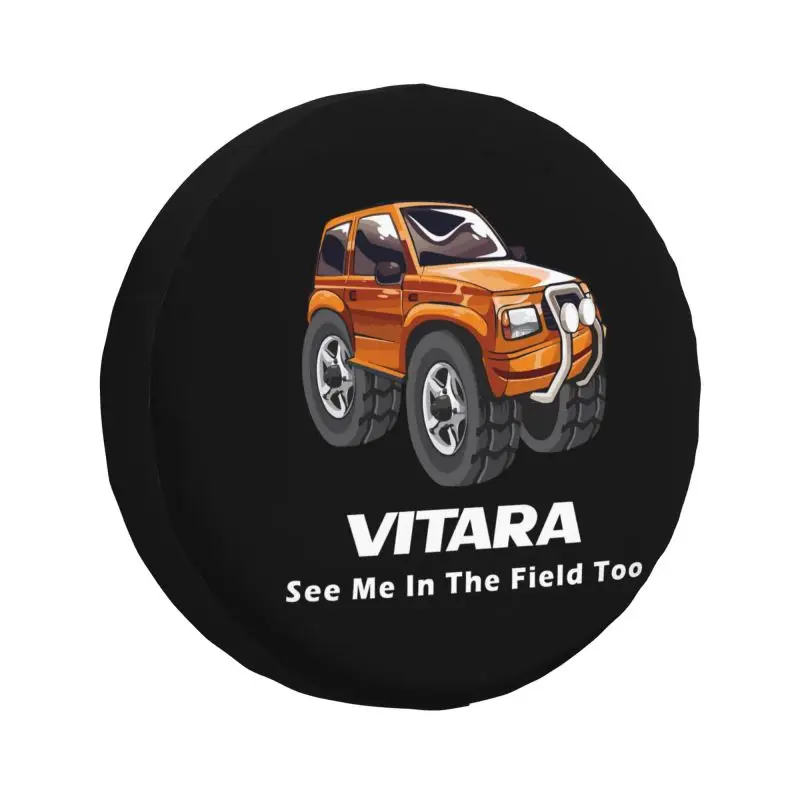 

Custom See Me In The Field Too Spare Tire Cover for Vitara Prado Pajero Jeep 4WD 4x4 RV Car Wheel Protector 14" 15" 16" 17" Inch