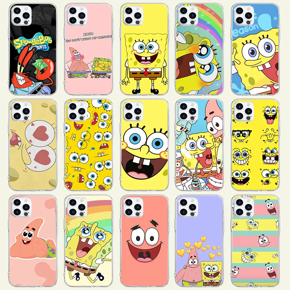 Custodia Morbida Per Iphone Xr Xs 11 12 13 14 Mini Plus Pro Max Sj-67 Spongebob Squarepants