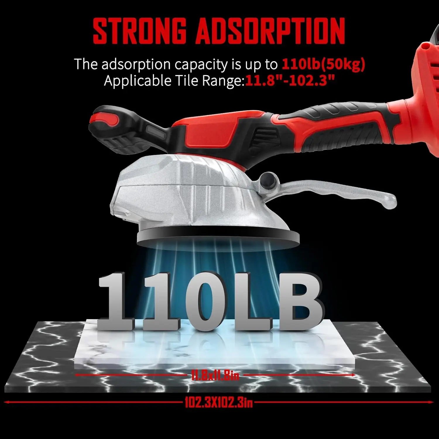 thumbnail interactive-video image 1 of Cordless Tile Vibration Leveling Tool For Milwaukee 18V Batteries - 8-Speed Adjustable With Digital Display & Suction Cup 1 of 3