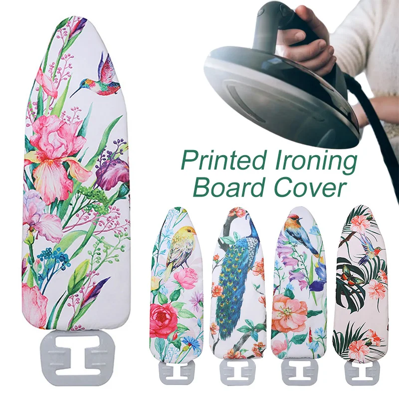 

Flower Birds Print Ironing Board Cover Anti-slip Scorch Resistant Protector Polyester Iron Cover Padding Heat Insulation Cover