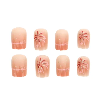 Alternative view of Strawberry Jelly Pink Press On Nails with 3D Design