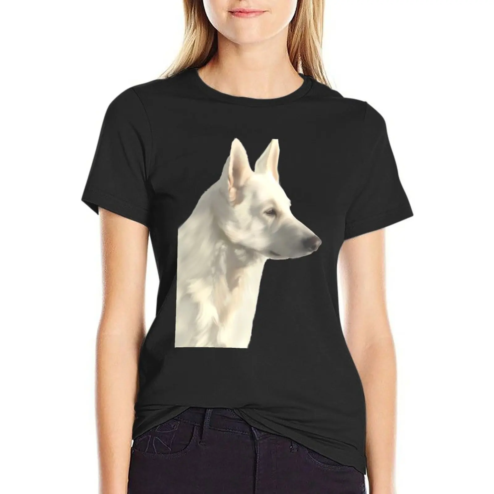 

White Shepherd T-shirt graphics summer tops Short sleeve tee Women t-shirts