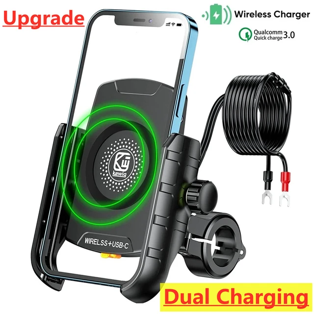 Motorcycle Phone Holder Wireless Charging  Motorcycle Cell Phone Holder  Charger - Holders & Stands - Aliexpress
