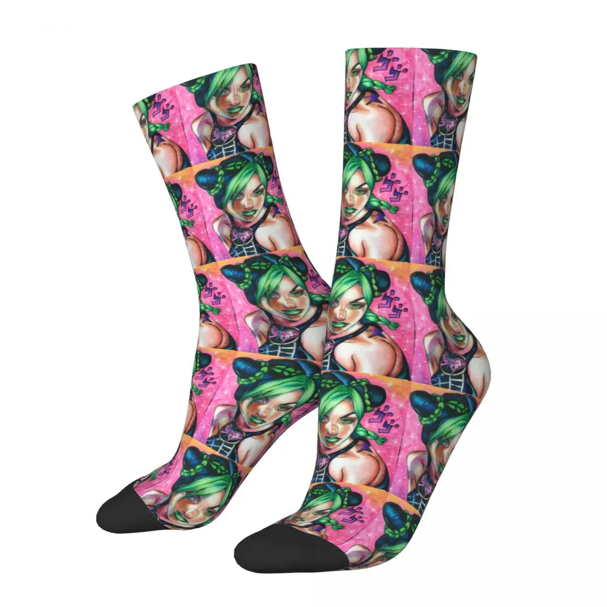 

Casual Jolyne Kujo Football Socks Anime Jojo's Bizarre Adventure Polyester Crew Socks for Unisex