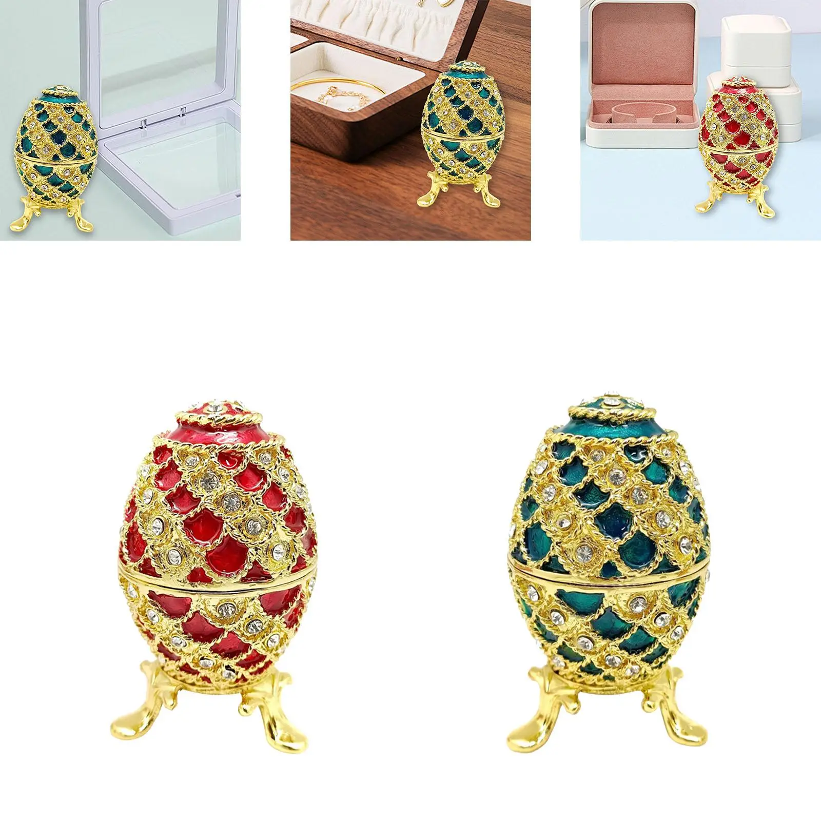 

Easter Egg Trinket Box Crafts Rings Box Spring Necklaces Holder Storage Box