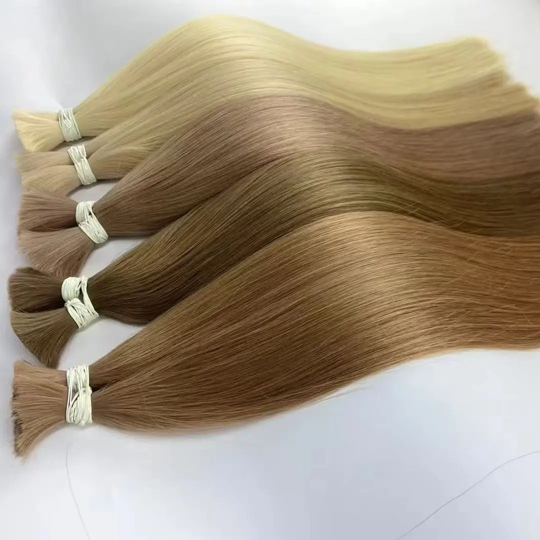 Human Hair Bulk No Weft Vietnamese Hair Virgin Remy Straight Bulk 12-30inch 100g Real Natural Extension Grey 99j