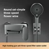 G1/2 Gray Bathroom Swivel Tub Spout  Hand Shower Wall Mounted  Bath Faucets Bathtub Tap Brass Bathtub Hot and Cold Mixer Shower 2