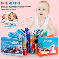 Soft Baby Crinkle Book Set, Bath Books,Nontoxic Fabric Soft Cloth Books For Babies,Early Education Toys 1
