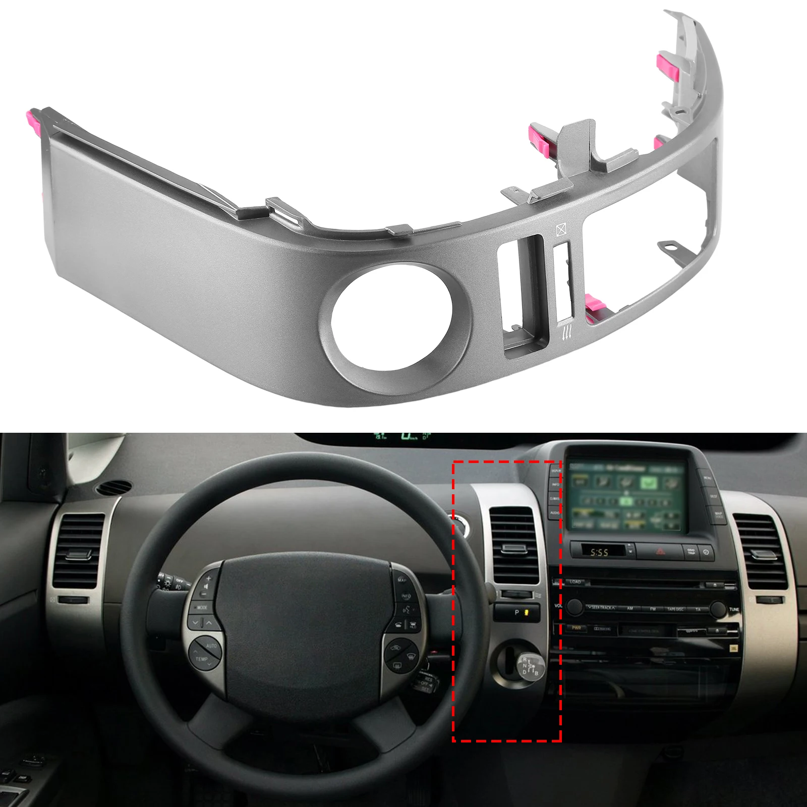

Car Air Conditioner Outlet Frame A/C Vents Plate Panel For Toyota Prius 2006-2009 55670-47060