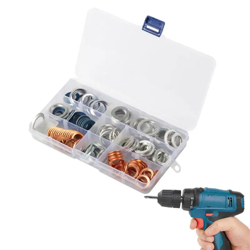 

Flat Washers For Screws Wear Resistant Anti Rust Repair Kit 140pcs Flat Washer Aluminum Washers Moisture Proof Gasket For Sedans