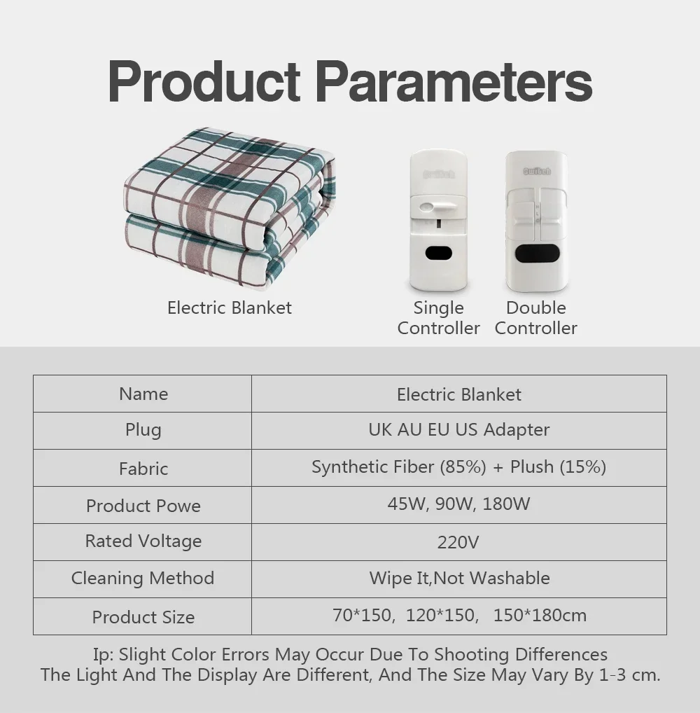220V/110V Electric Heating Blanket Automatic Thermostat Double Body Warmer Room Bed Mattress Electric Heated Carpets Mat Heater 6