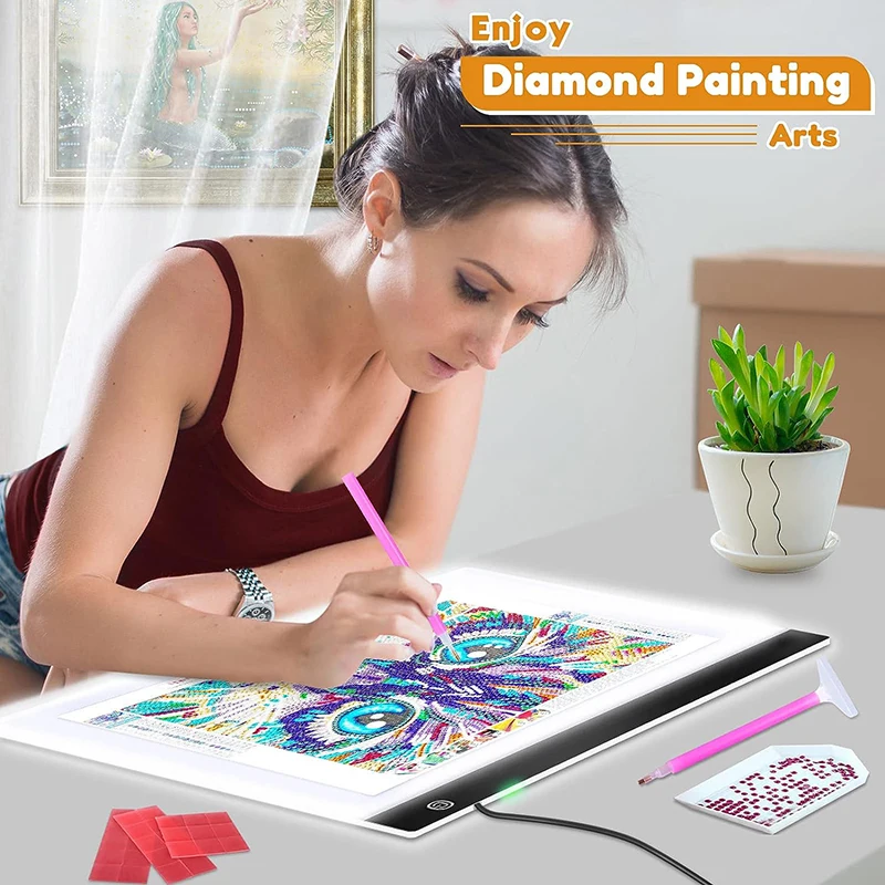 A1 Tracing LED Copy Board Light Box, USB Power 10 Stage Dimming Artists  Trace Light Pad for Beginner Diamond Drawing, Sketching, Animation, Fine  Art