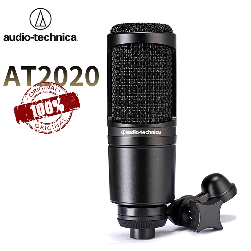 100% Audio Originale Technica At2020 Microfono A Condensatore Cardioide Cablato Registrazione Live Professionale Vocal Pro Studio Karaoke Mic