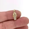 Fashion Metal Flip Flops Slipper Shoe Pendant Zircon Cold Plated DIY Necklace Keychain Beach Jewelry Accessories For Women Girls 4