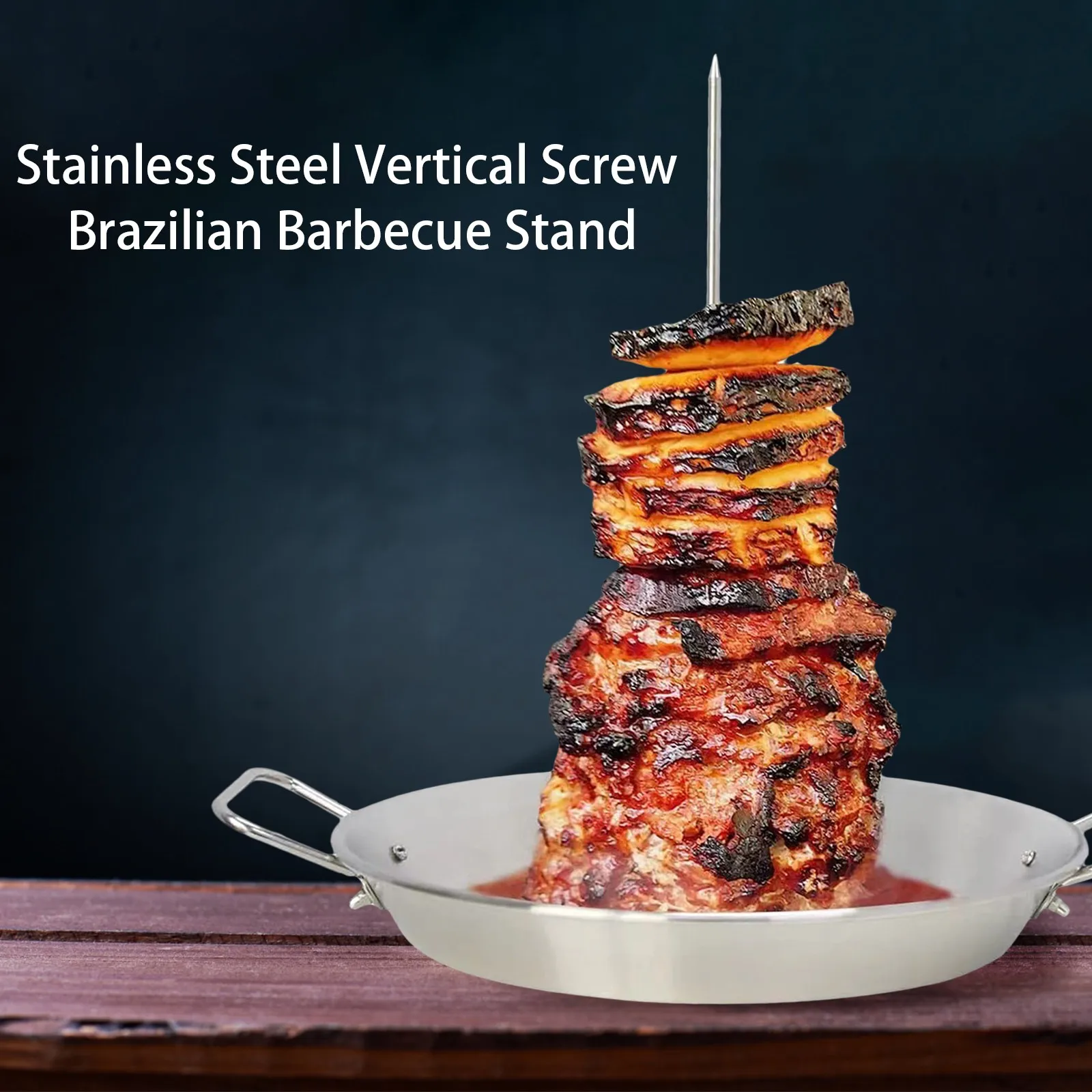 Vertical Skewer For Grill Brazilian Skewers For Home Made Tacos Al Pastor Shawarma Brazilian Churrasco Stainless Steel barbecue grill