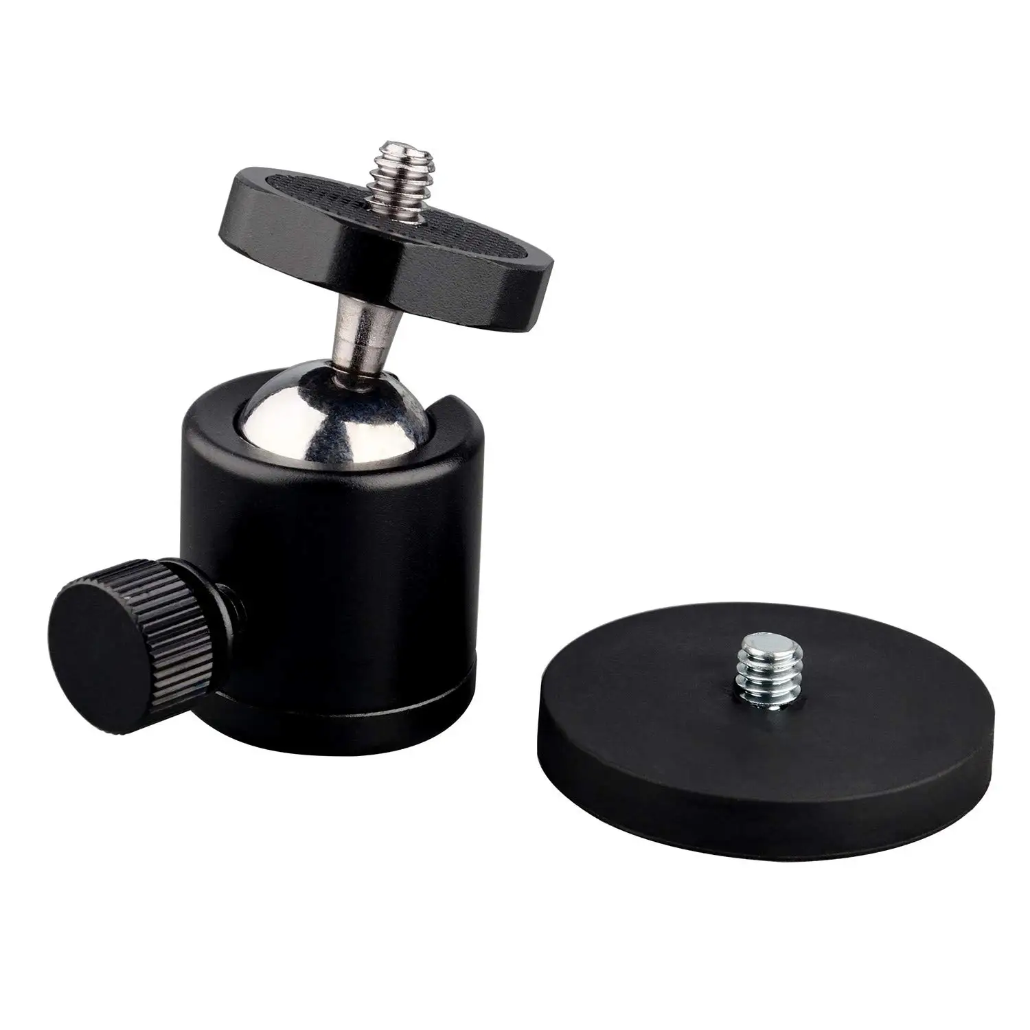 NovelGoal Base magnética con agujero de tornillo de 1/4, soporte de montaje de cámara D43mm/D66mm/D88mm, foco de tira larga LED para techo de automóvil, con ventosas magnéticas fuertes (D43mm