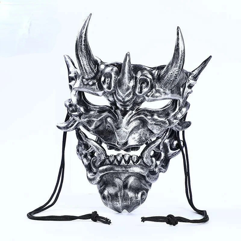 

Japanese-style red red cos horror grimace, fangs, fangs, resin Halloween rally, performance mask hanging ornaments
