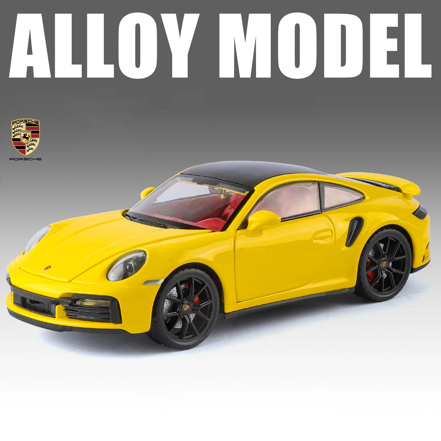 1/24 포르쉐 911 터보 S 슈퍼카 합금 다이캐스트 장난감 자동차 모델 사운드 및 라이트 어린이 장난감 수집품 생일 선물